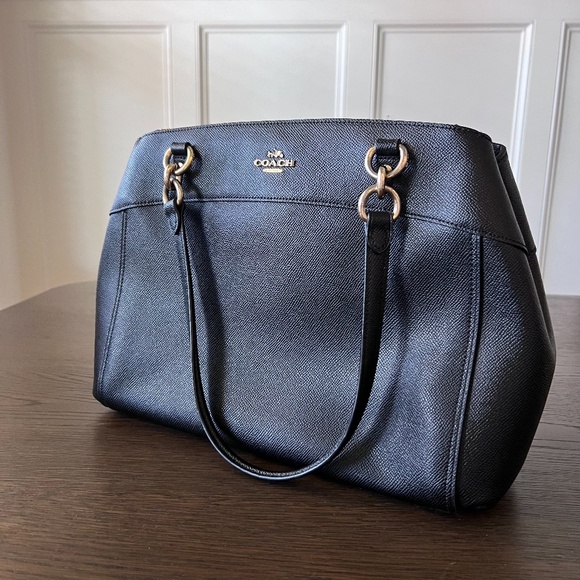 Coach Carryall Mini Brooke Light Goldlack Leather Shoulder Bag - Picture 16 of 16